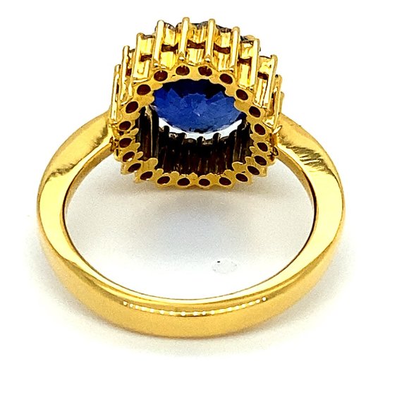Blue Sapphire 7.00ct Diamonds Solid 18K Gold Ring - Picture 4 of 6